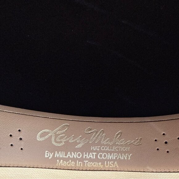 Larry Mahan's by Milano Hats  Brown & White Women Felt Straw Hat Size 6 7/8 55 - Picture 5 of 10